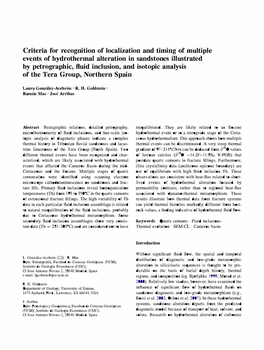 By Petrographic, Fluid Inclusion, and Isotopic Analysis of the Tera Group, Northern Spain