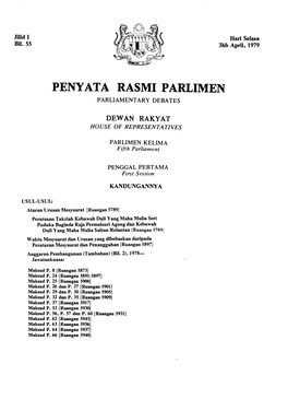 Penyata Rasmi Parlimen Parliamentary Debates