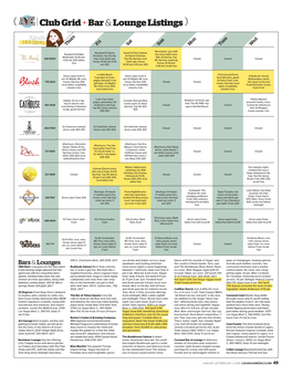 Club Grid +Bar & Lounge Listings