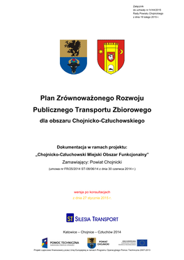 Plan Zrównoważonego Rozwoju Publicznego Transportu Zbiorowego Dla Obszaru Chojnicko-Człuchowskiego