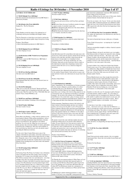 Radio 4 Listings for 30 October – 5 November 2010 Page 1 of 17
