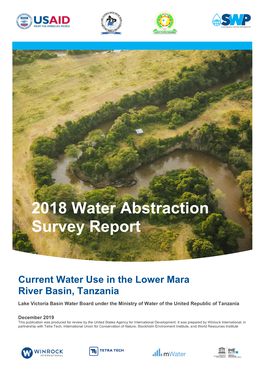 2018 Water Abstraction Survey Report – Lower Mara River Basin, Tanzania Page Ii