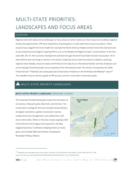 Multi-State Priority Landscapes Or Focus Areas Are Where States Can Share Resources to Address Regional Threats and Opportunities