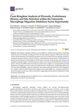 Cross-Kingdom Analysis of Diversity, Evolutionary History, and Site Selection Within the Eukaryotic Macrophage Migration Inhibitory Factor Superfamily