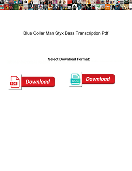 Blue Collar Man Styx Bass Transcription Pdf