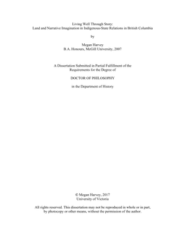 Living Well Through Story: Land and Narrative Imagination in Indigenous-State Relations in British Columbia