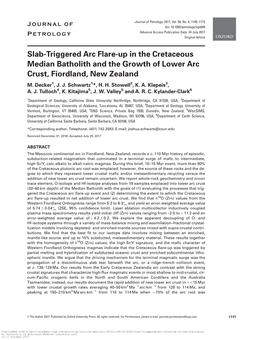 Slab-Triggered Arc Flare-Up in the Cretaceous Median Batholith and the Growth of Lower Arc Crust, Fiordland, New Zealand M