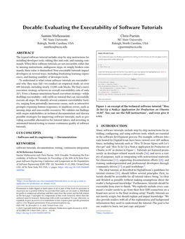 Docable: Evaluating the Executability of Software Tutorials Note: When Installing from the Nodesource PPA, the Node.Js Executable Is Called Nodejs , Rather Than Node