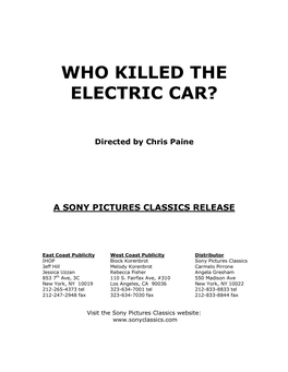 Who Killed the Electric Car?