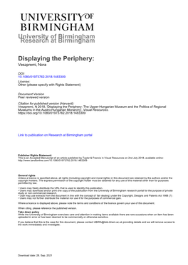 University of Birmingham Displaying the Periphery