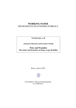 Working Paper Dipartimento Di Economia Pubblica