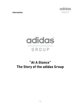 “At a Glance” the Story of the Adidas Group