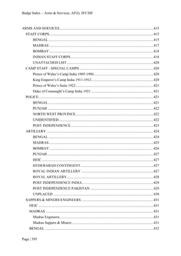 Badge Index – Arms & Services, AF(I)
