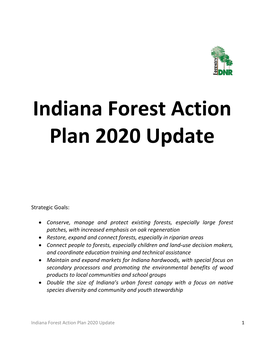 Indiana Forest Action Plan 2020 Update Draft January 2020