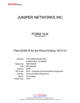 Juniper Networks Inc