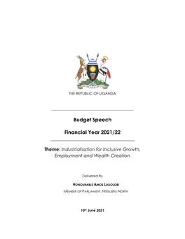 Budget Speech Financial Year 2021/22