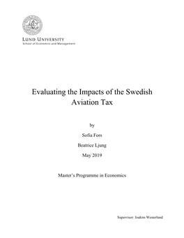 Evaluating the Impacts of the Swedish Aviation Tax