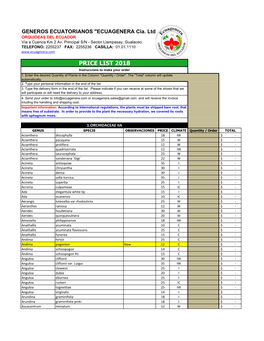 Eucuagenera Plant List