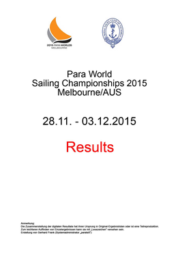 WM-Segeln 2015 Melbourne AUS