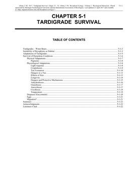 Chapter 5-1 Tardigrade Survival