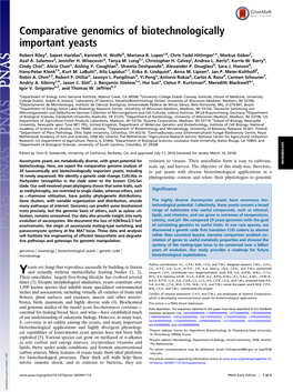 Comparative Genomics of Biotechnologically Important Yeasts