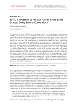 NATO's Response to Russian A2/AD in the Baltic States