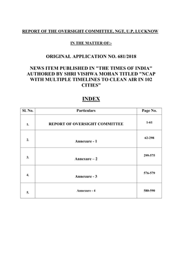 Report of Oversight Committee in OA No. 681 of 2018