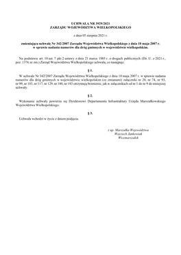 Uchwała Nr 3929/2021 Zarządu Województwa Wielkopolskiego