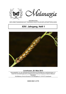 XXV. Jahrgang, Heft 1