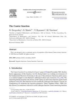 The Cantor Function O