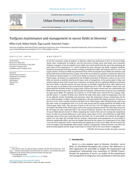 Turfgrass Maintenance and Management in Soccer Fields In