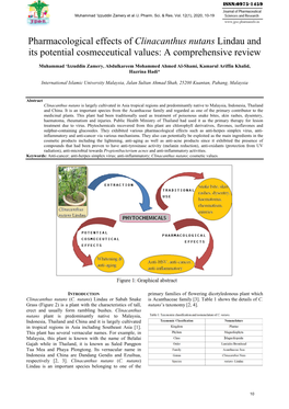 Clinacanthus Nutans Lindau and Its Potential Cosmeceutical Values: a Comprehensive Review