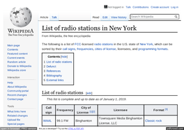 List of Radio Stations in New York