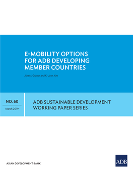 E-Mobility Options for ADB Developing Member Countries