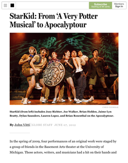 'A Very Potter Musical' to Apocalyptour