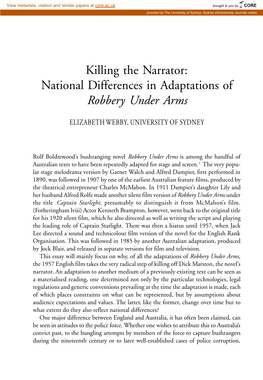 National Differences in Adaptations of Robbery Under Arms