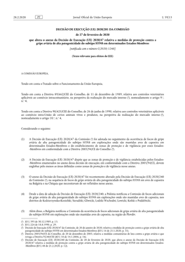 (UE) 2020/281 DA COMISSÃO De 27 De Fevereiro De