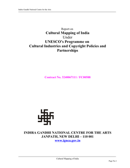 Cultural Mapping of India Under UNESCO's Programme on Cultural