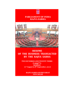 Parliament of India Rajya Sabha