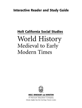 World History Medieval to Early Modern Times