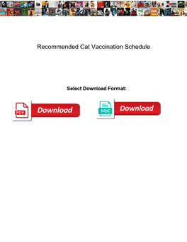 Recommended Cat Vaccination Schedule