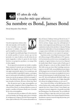 Su Nombre Es Bond, James Bond David Alejandro Díaz Méndez
