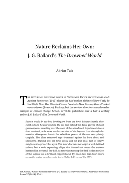 Nature Reclaims Her Own: J. G. Ballard's the Drowned World