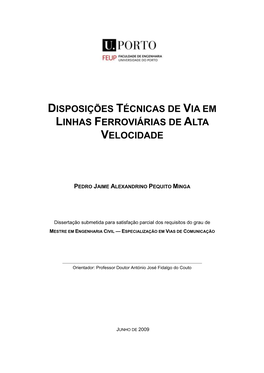 Disposições Técnicas De Via Em Linhas Ferroviárias De Alta Velocidade