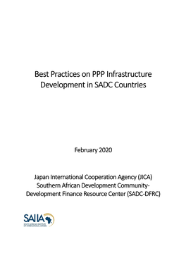 Best Practices on PPP Infrastructure Development in SADC Countries