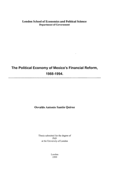 The Political Economy of Mexico's Financial Reform
