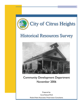Historic Resources Survey Conducted by Donald Napoli and the Current Study