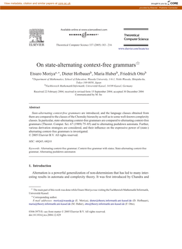 On State-Alternating Context-Free Grammars