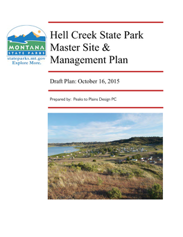 Hell Creek State Park Master Site & Management Plan