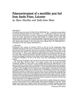 Palaeoenvironment of a Mesolithic Peat Bed from Austin Friars, Leicester by Myra Shackley and Sally-Anne Hunt